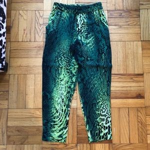 Elie Tahari animal print silk jogger